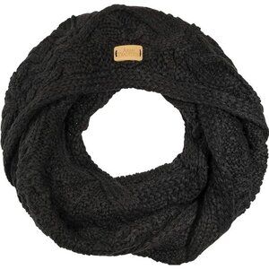 Aran Traditions Black Knit Snood Scarf Cozy Winter Accessory Cable Knit One Size